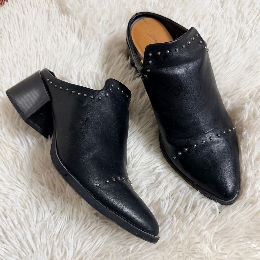 UNIVERSAL THREAD • Black + Silver Crista Studded Pointed Toe Heeled Mules